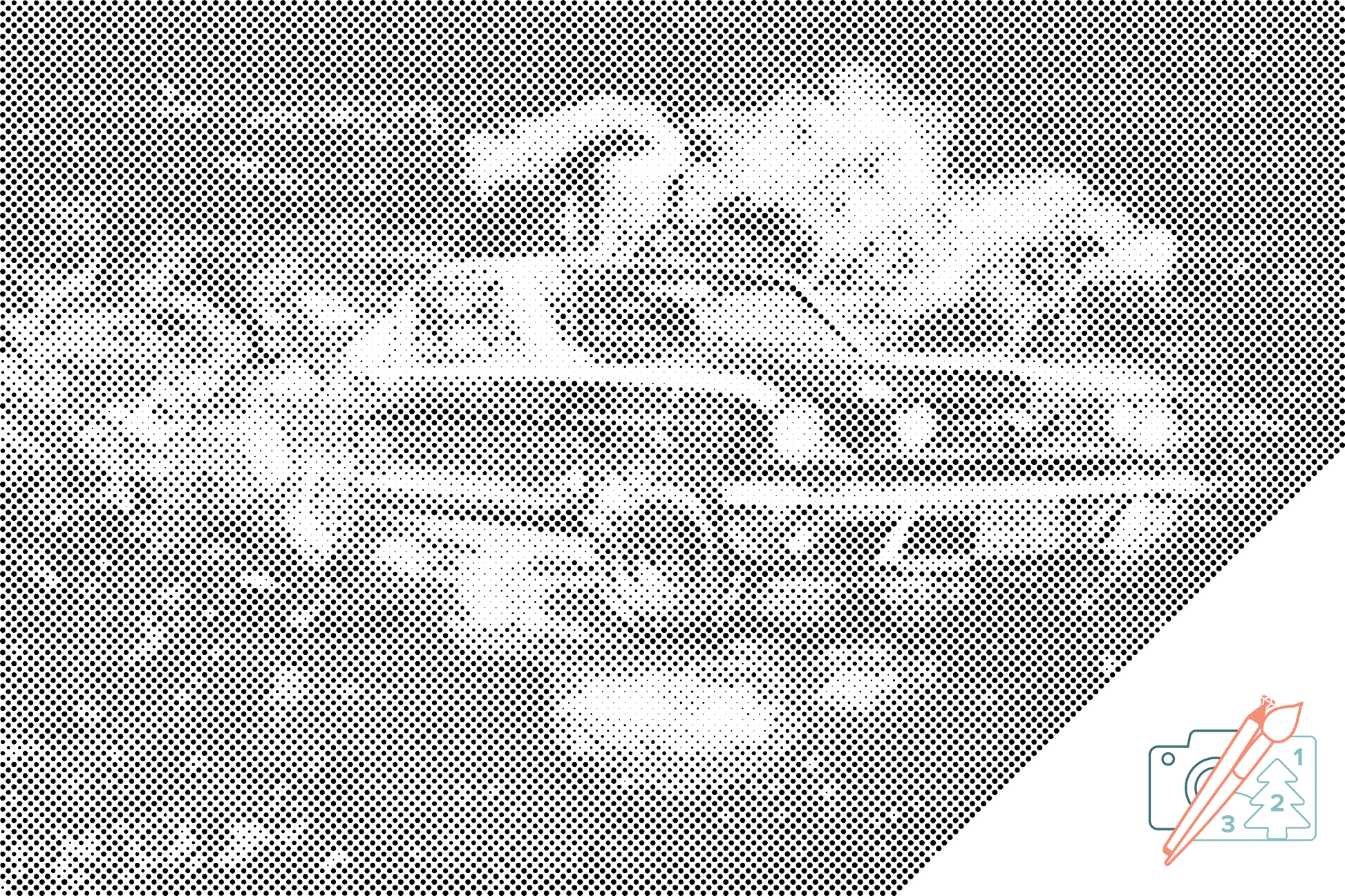 Mal-med-prikker -  Mustang