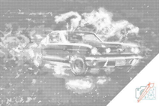 Mal-med-prikker -  Mustang