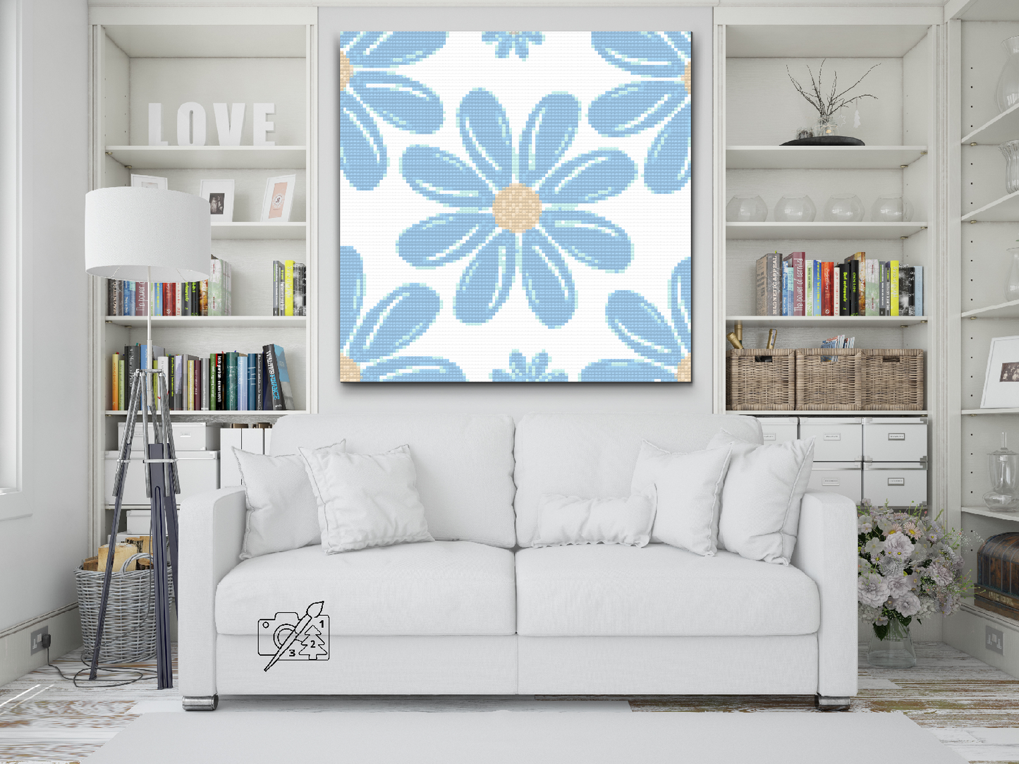 Diamond Painting - Blå blomster