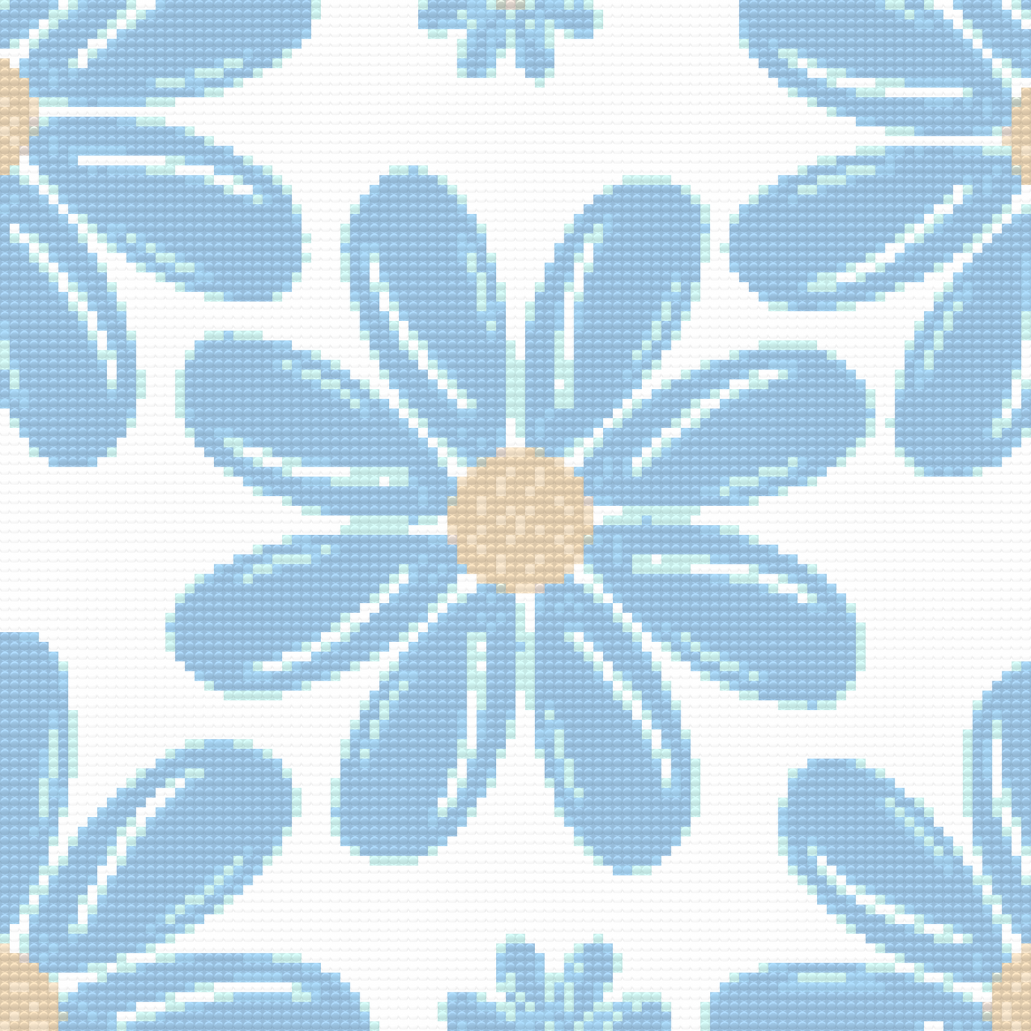 Diamond Painting - Blå blomster