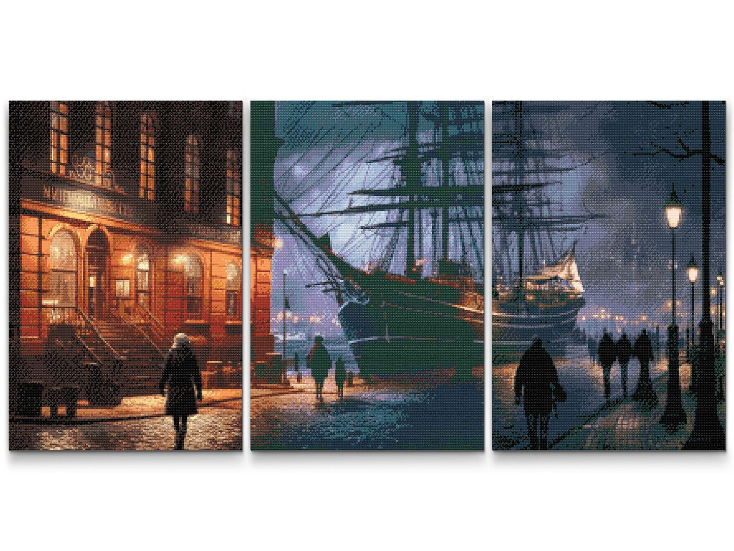 Diamond Painting - Hamborg om natten (sæt af 3)