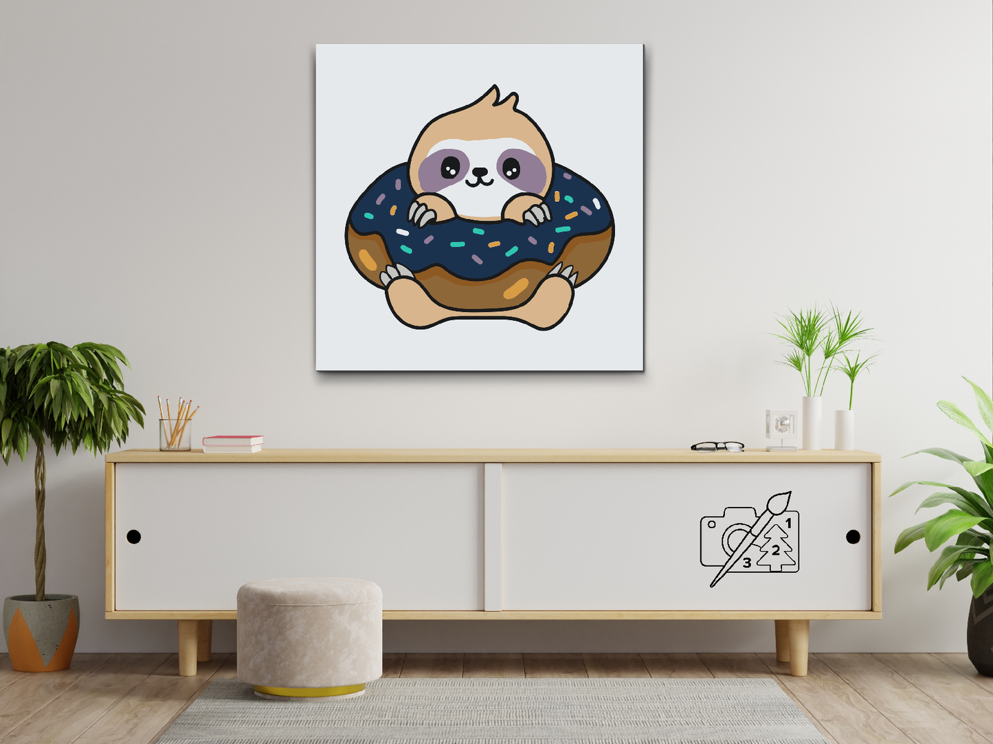 Paint by Numbers - Dovendyr i en donut