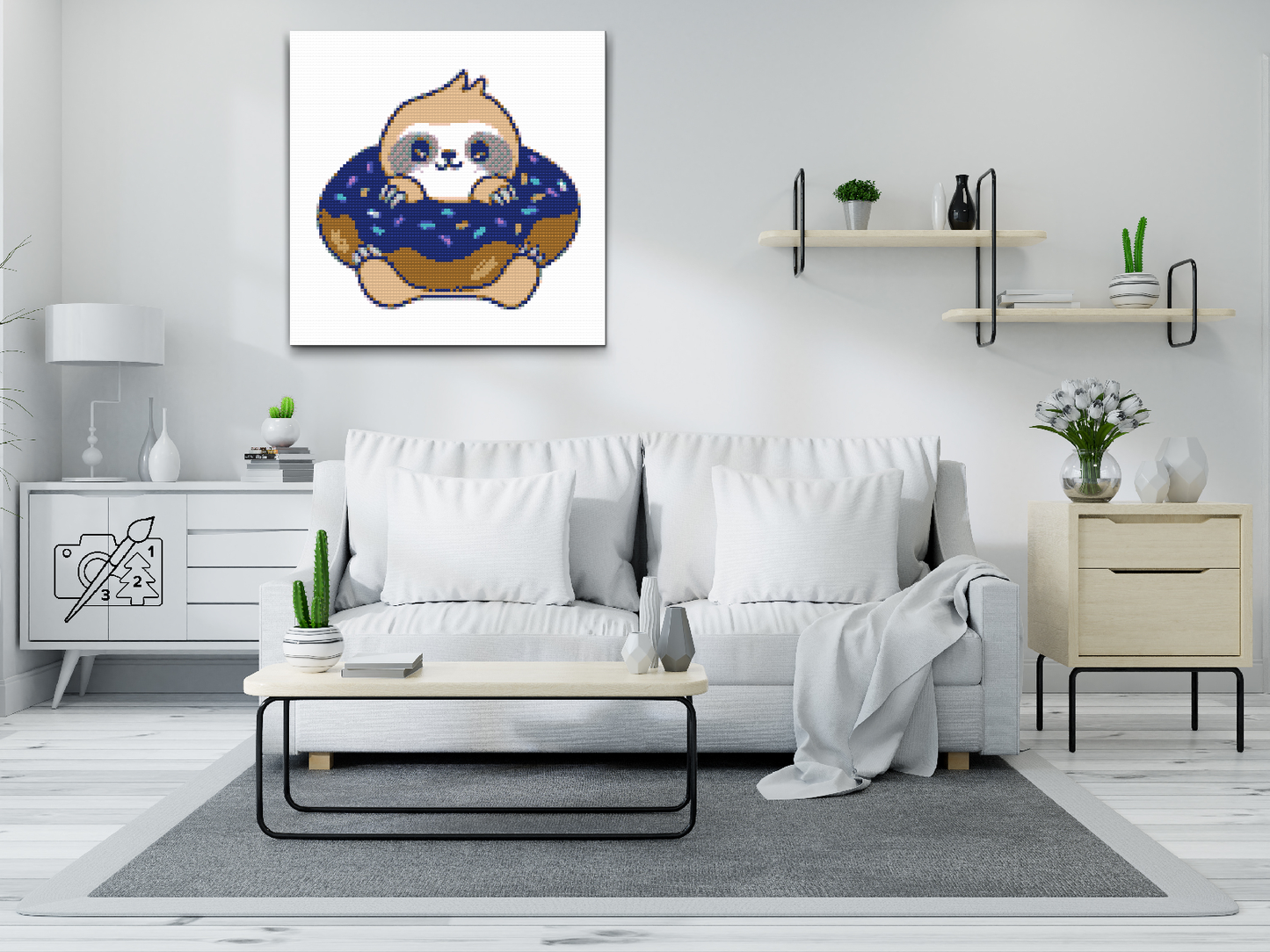 Diamond Painting - Dovendyr i en donut