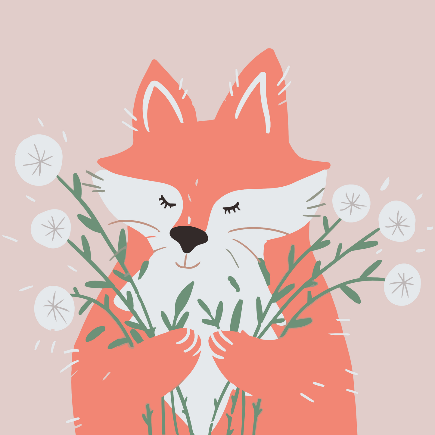 Paint by Numbers - Foxy med mælkebøtter