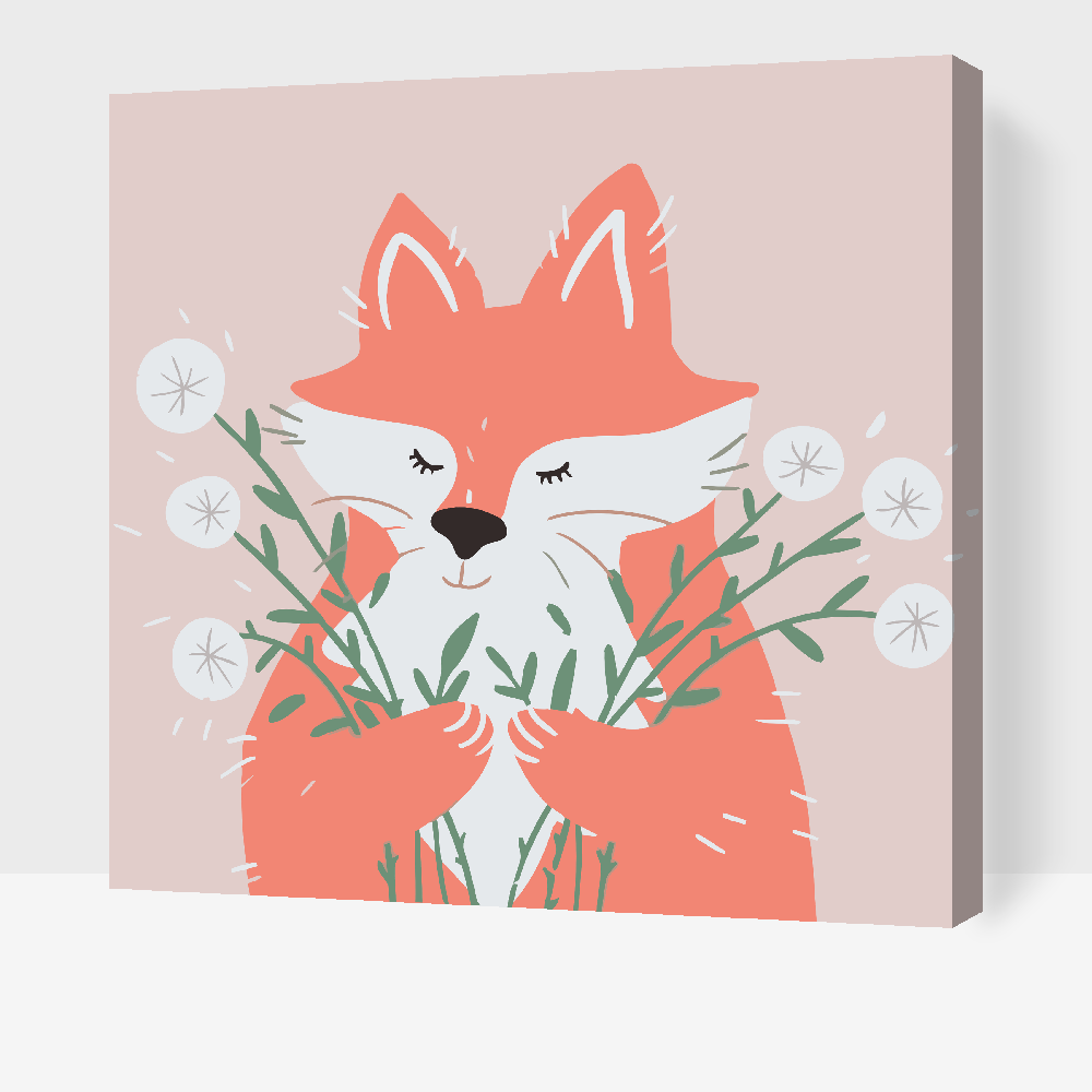 Paint by Numbers - Foxy med mælkebøtter