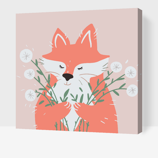 Paint by Numbers - Foxy med mælkebøtter