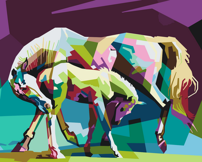 Paint by Numbers - Farverige heste