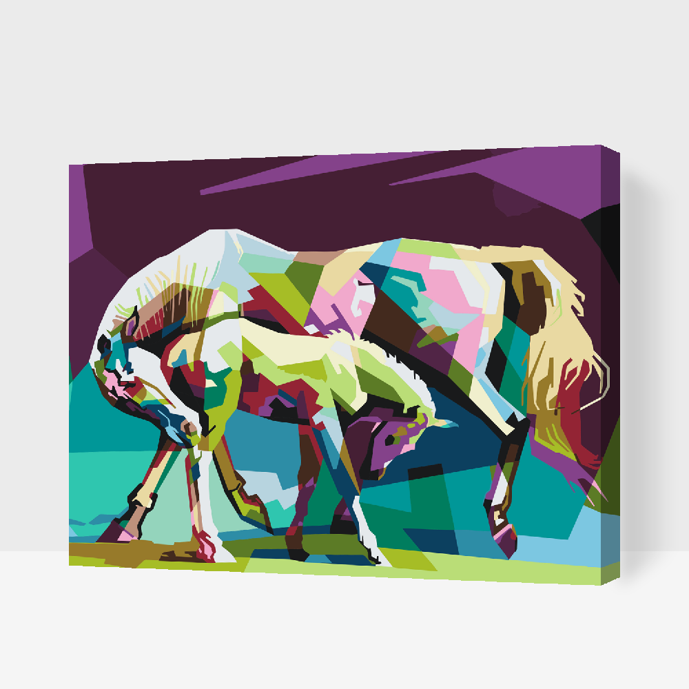 Paint by Numbers - Farverige heste