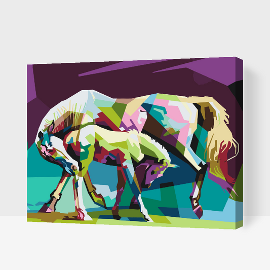 Paint by Numbers - Farverige heste
