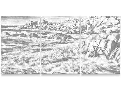 Mal-med-prikker -  Rocky shore (sæt af 3)