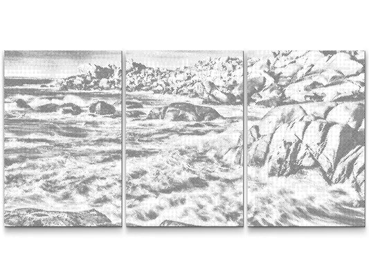 Mal-med-prikker -  Rocky shore (sæt af 3)