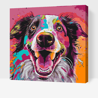 Paint by Numbers - Farvestrålende hund