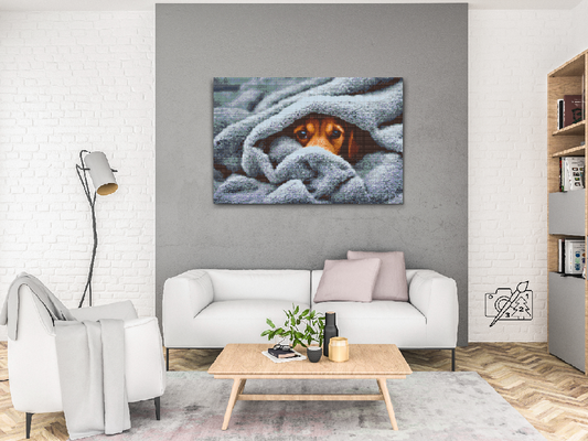 Diamond Painting - Hundeøjne under tæppet 2