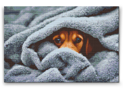 Diamond Painting - Hundeøjne under tæppet 2