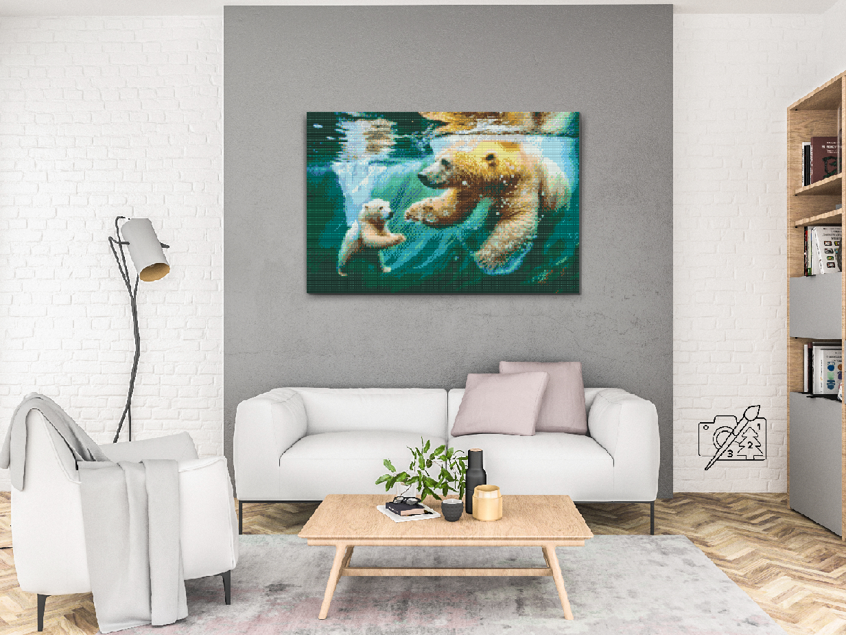Diamond Painting - Isbjørnesvømning