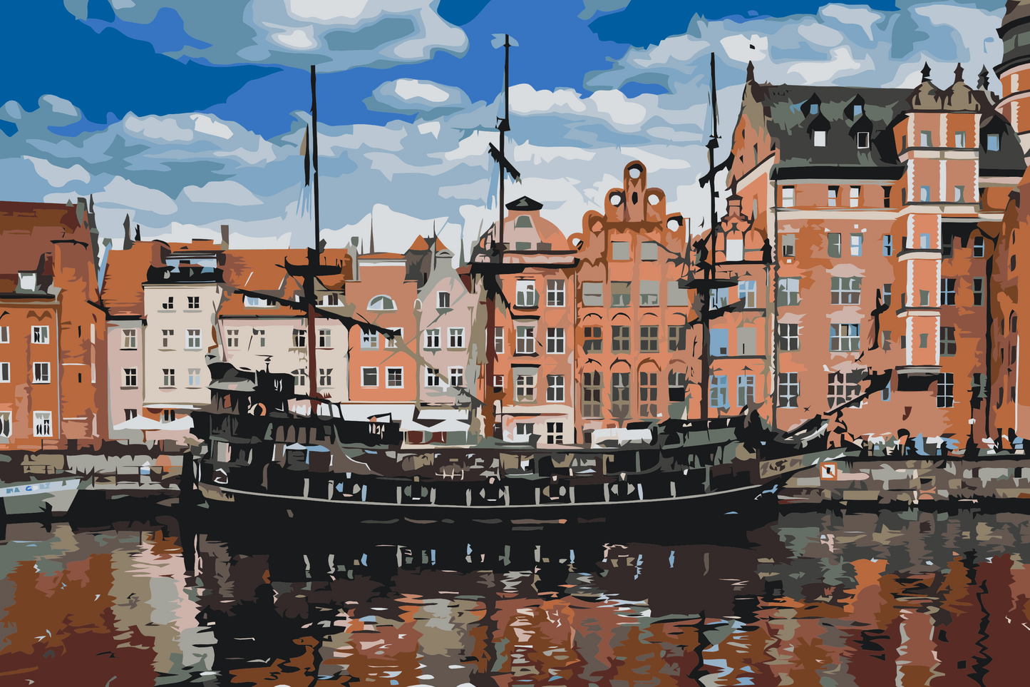 Paint by Numbers - Black Pearl galeon, Gdansk