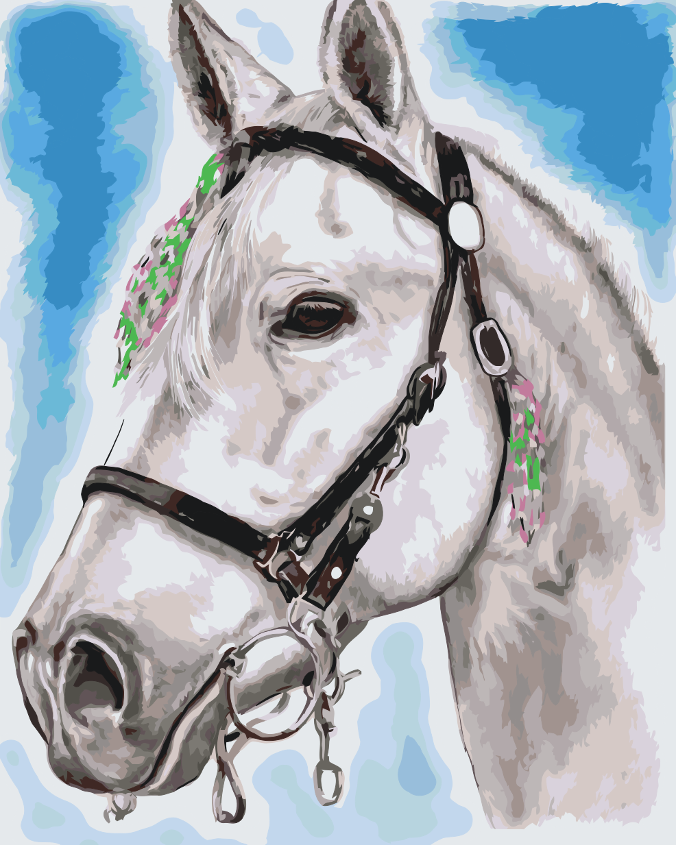 Paint by Numbers - Hvid Hest