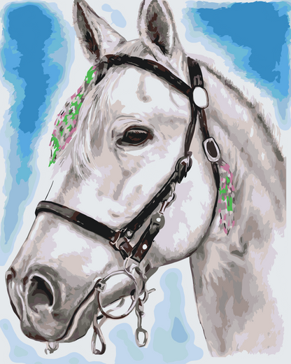 Paint by Numbers - Hvid Hest