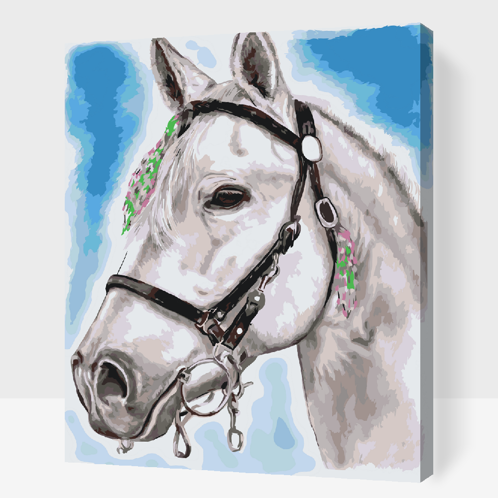 Paint by Numbers - Hvid Hest