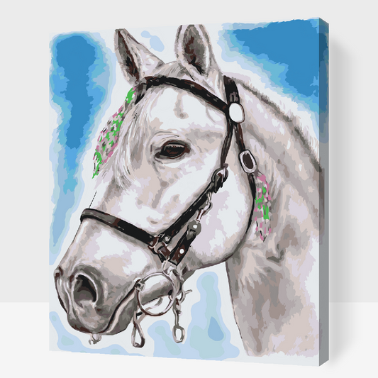 Paint by Numbers - Hvid Hest