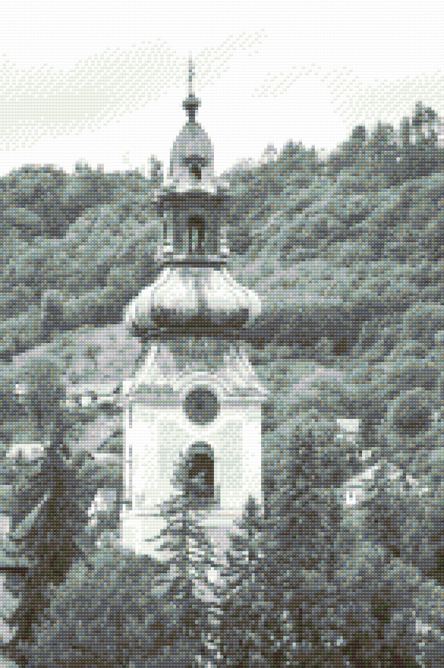 Diamond Painting - Kirketårn i Banská Štiavnica