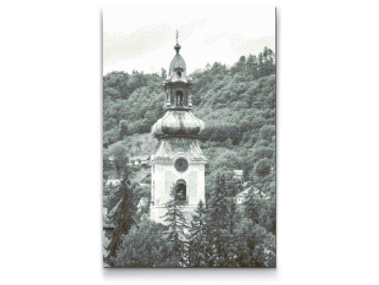 Diamond Painting - Kirketårn i Banská Štiavnica