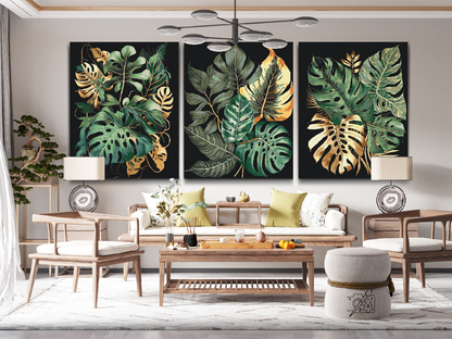 Paint by Numbers - Tropisk bjergbestigning Monstera (sæt af 3)