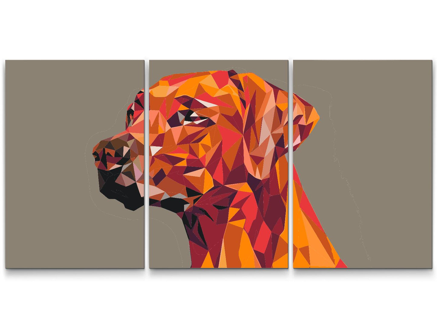 Paint by Numbers - Geometrisk hund (sæt af 3)
