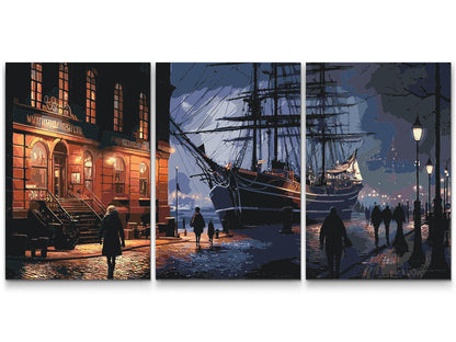 Paint by Numbers - Hamborg om natten (sæt af 3)