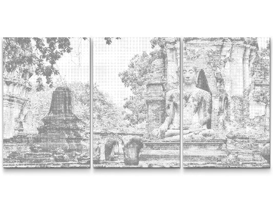 Mal-med-prikker -  Ayutthaya (sæt af 3)