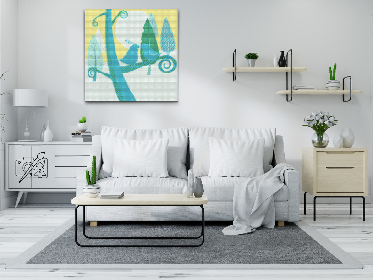 Diamond Painting - Grønne fugle
