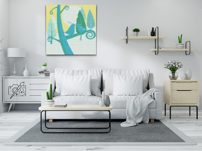 Diamond Painting - Grønne fugle