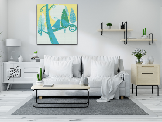 Diamond Painting - Grønne fugle
