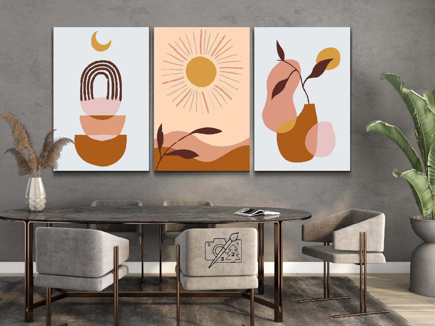 Paint by Numbers - Boho 2 (sæt af 3)