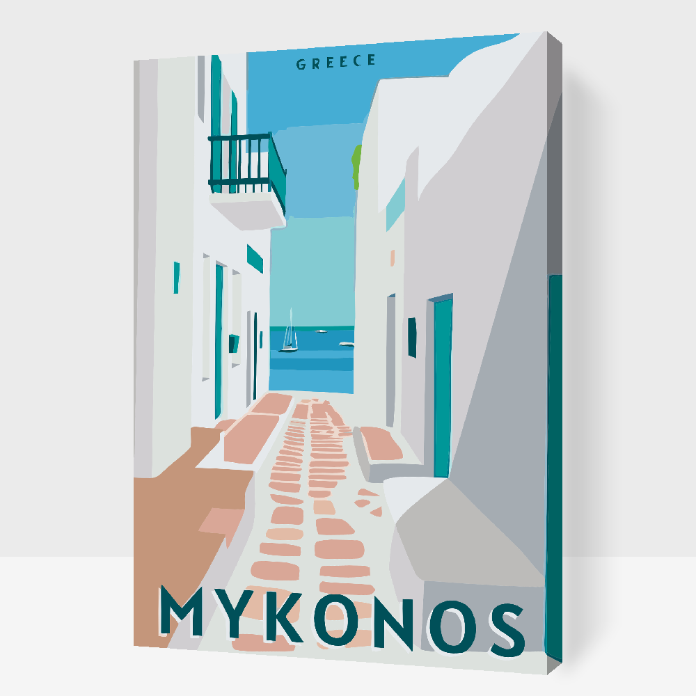 Paint by Numbers - Grækenland, Mykonos