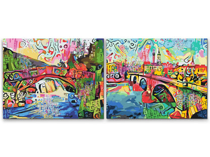Paint by Numbers - Farverig bro (sæt af 2)
