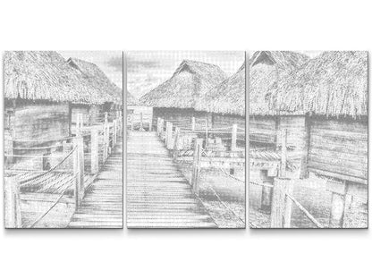 Mal-med-prikker -  Bora Bora (sæt af 3)