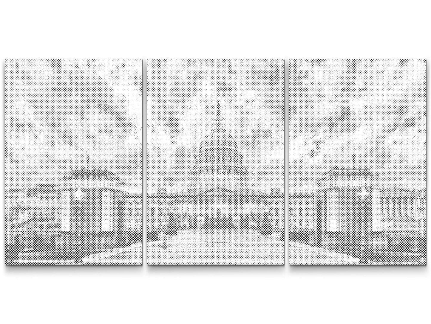 Mal-med-prikker -  Washington DC - Capitol (sæt af 3)