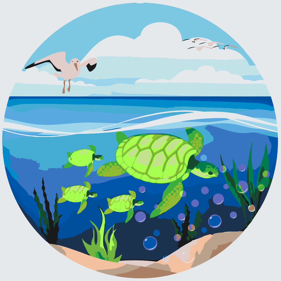 Paint by Numbers - Skildpadder i havet