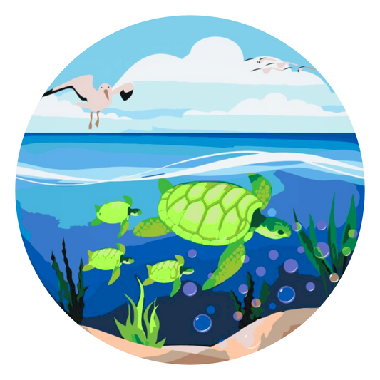 Paint by Numbers - Skildpadder i havet