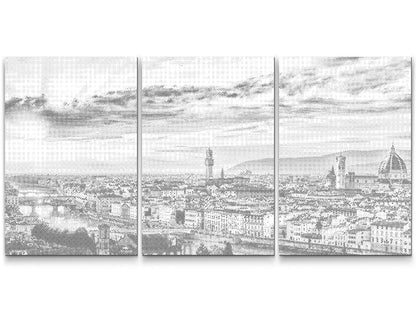 Mal-med-prikker -  Solnedgang i Firenze (sæt af 3)