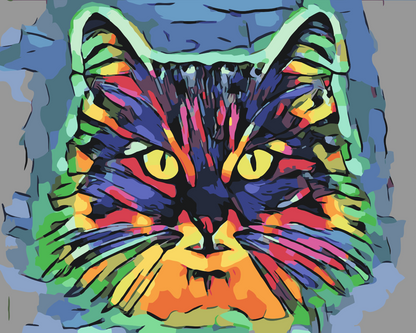 Paint by Numbers - Farverig Kat 2