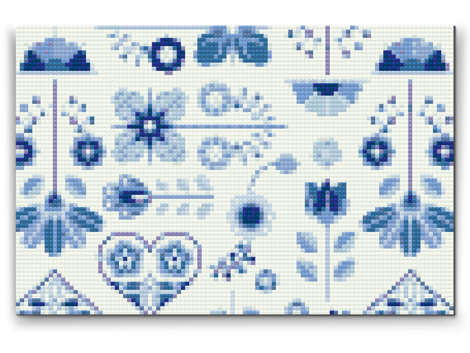 Diamond Painting - Blåt mosaikmønster
