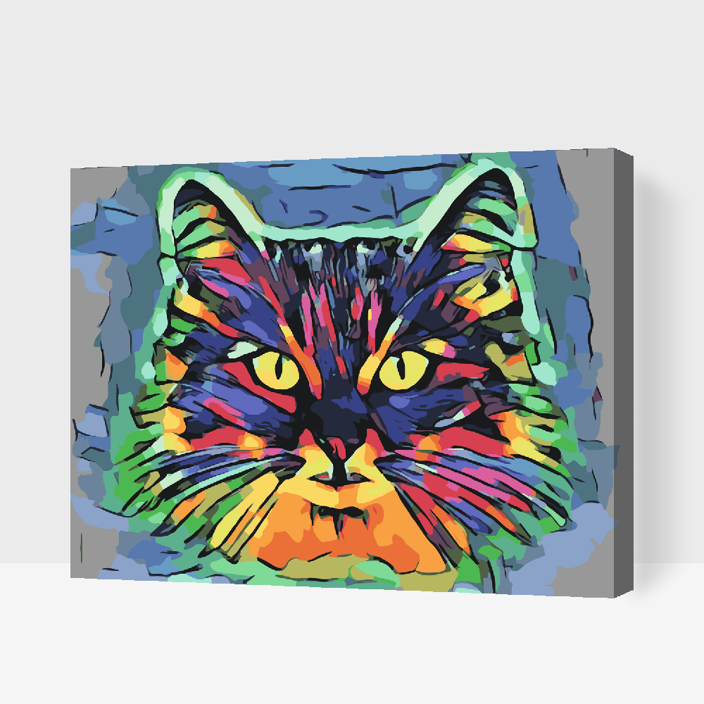 Paint by Numbers - Farverig Kat 2