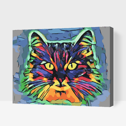 Paint by Numbers - Farverig Kat 2