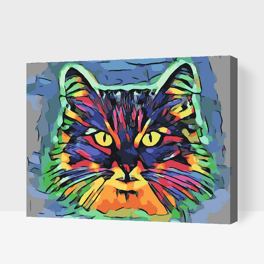 Paint by Numbers - Farverig Kat 2