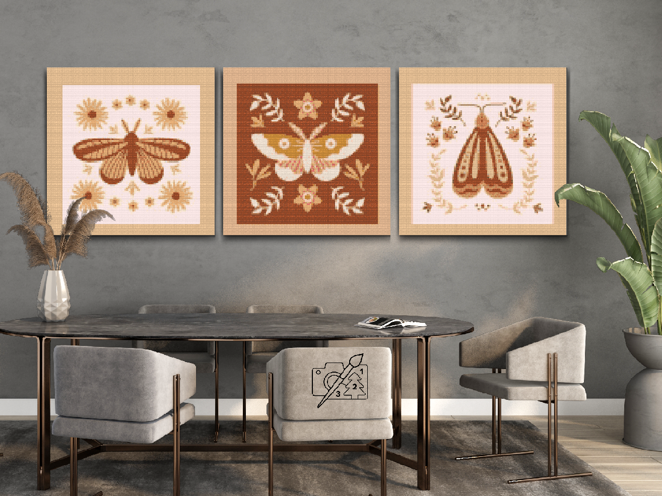 Diamond Painting - Boho-sommerfugl (sæt af 3)