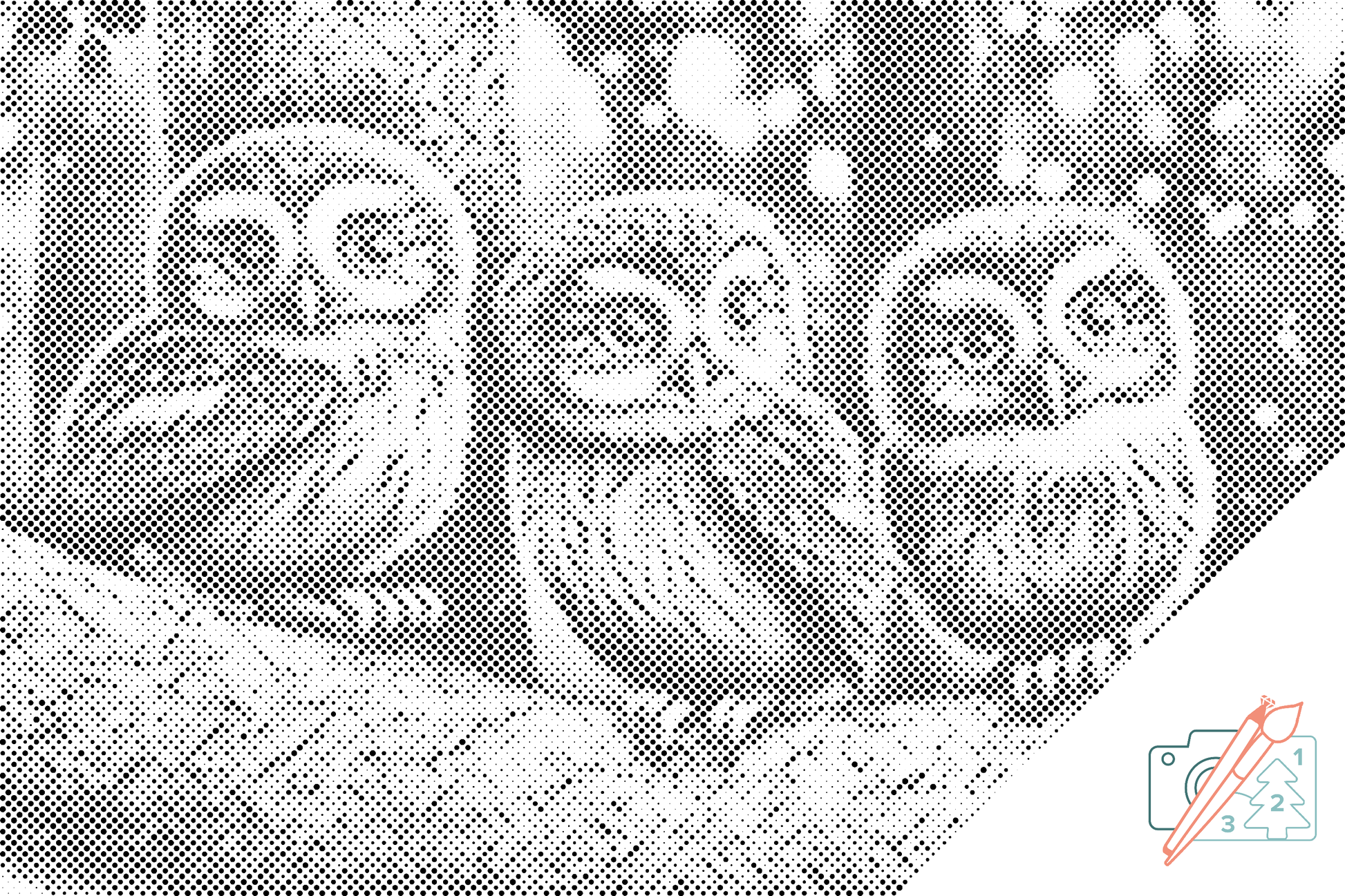 Mal-med-prikker -  Tre ugleunger