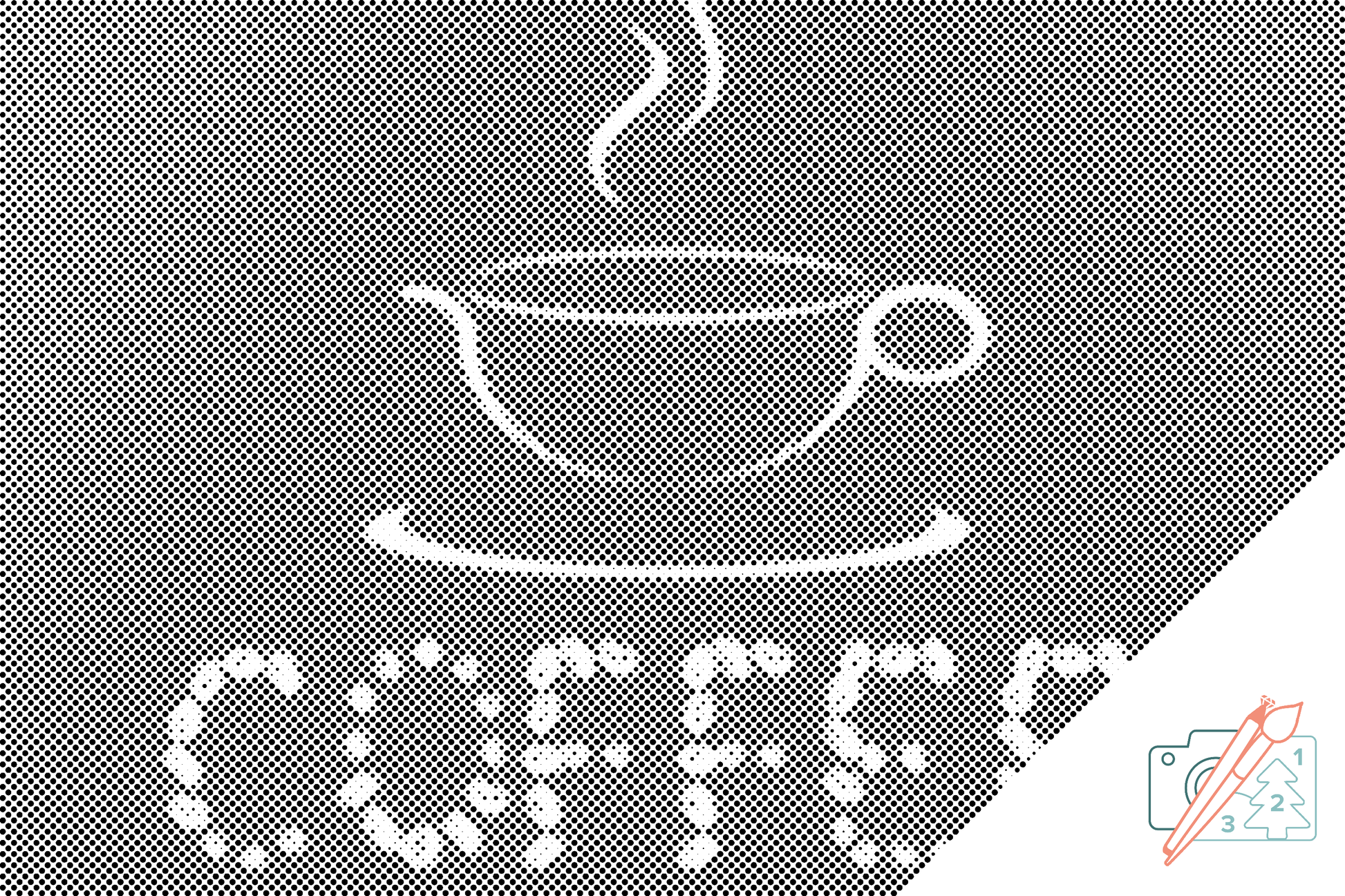 Mal-med-prikker -  Kaffebønnestavning