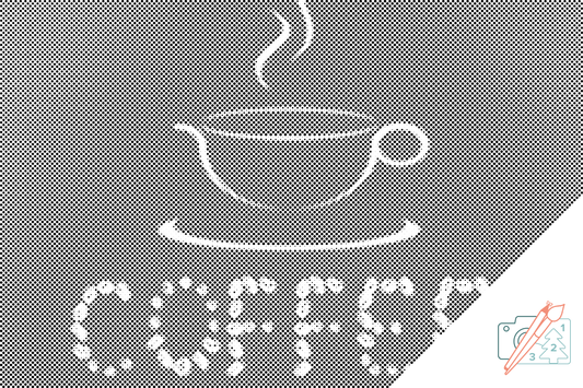 Mal-med-prikker -  Kaffebønnestavning